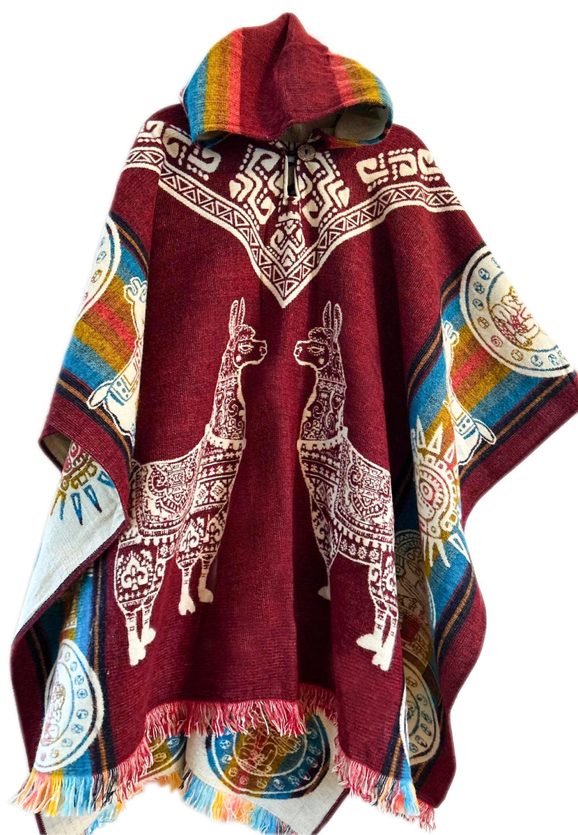 Red Alpaca Poncho – Loom Colorado