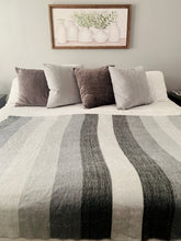 Load image into Gallery viewer, Classic White and Gray Large Alpaca Soft Blanket