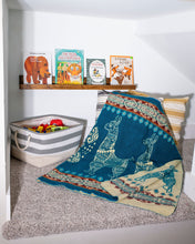 Load image into Gallery viewer, Small turquoise Alpaca Blanket