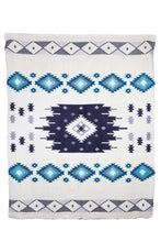 Load image into Gallery viewer, Traditional Blue Large Reversible Alpaca Blanket