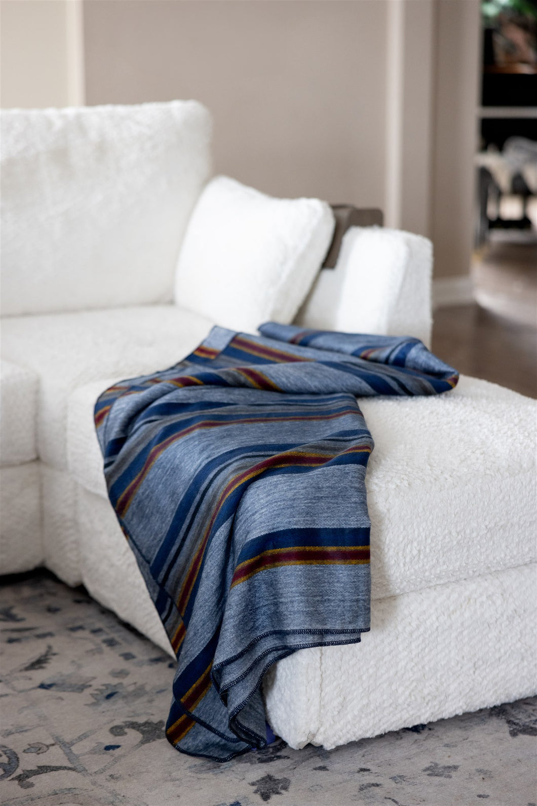 Fiesta Blue Large Alpaca Soft Blanket