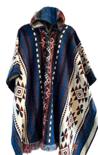 Load image into Gallery viewer, Geometric Azul Alpaca Poncho
