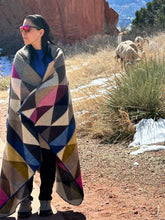 Load image into Gallery viewer, A touch of blue Medium Reversible Alpaca Blanket
