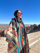 Load image into Gallery viewer, Geometric Colorful  Alpaca Poncho
