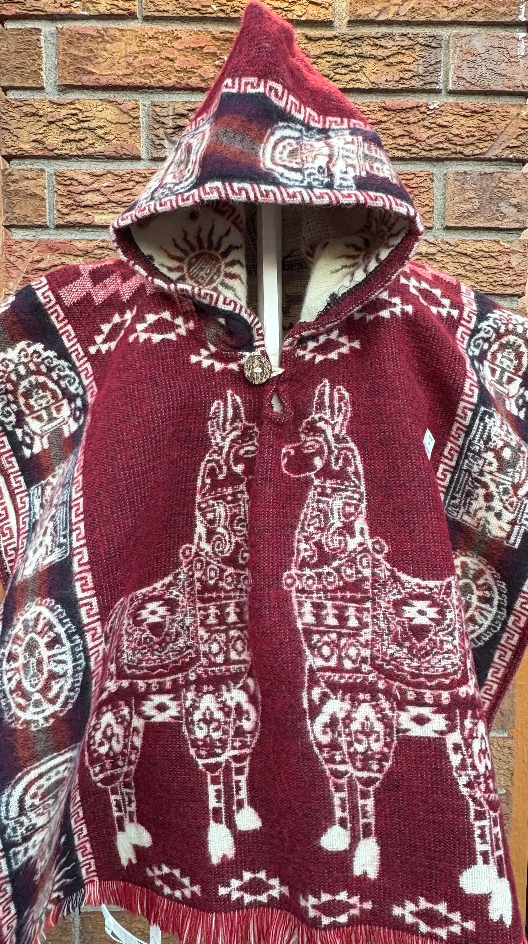 Red Kid Alpaca  Poncho