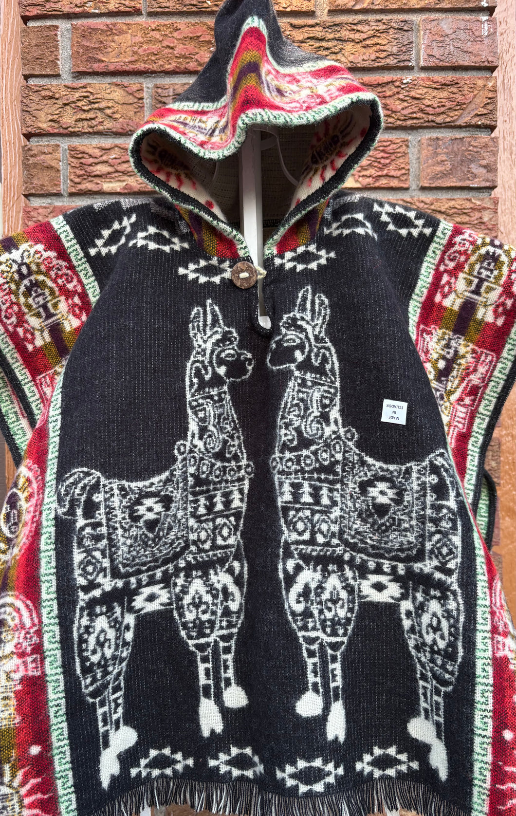 Black Kid Alpaca Poncho