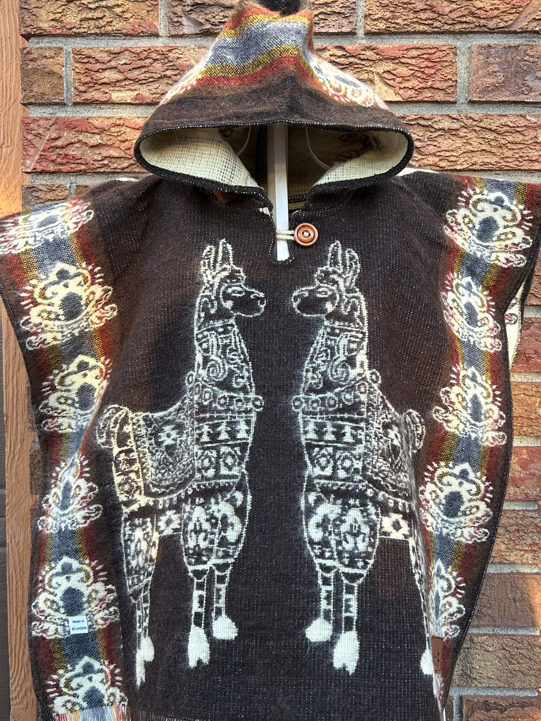 Brown Kid Alpaca Poncho