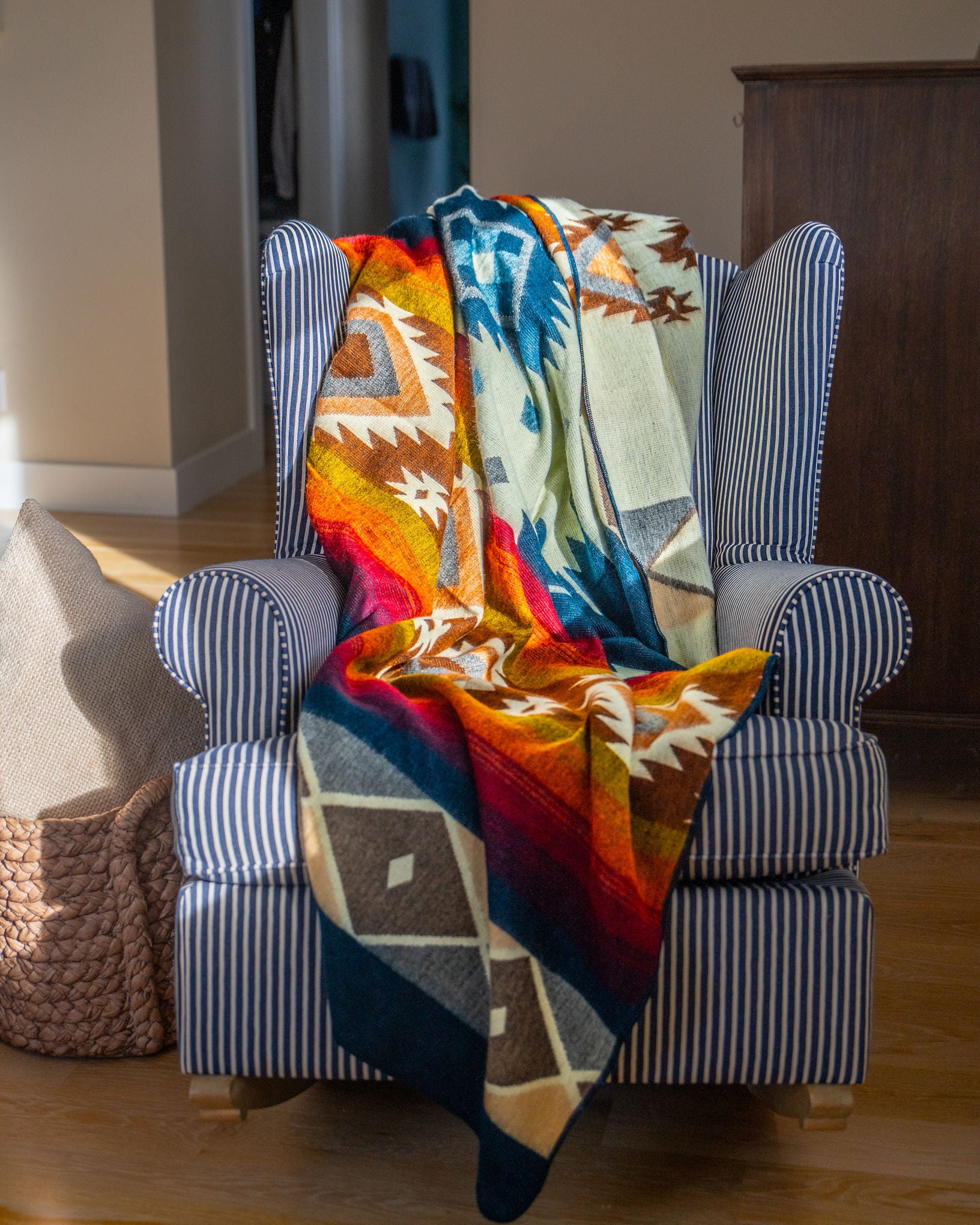 Traditional Colorado Large Reversible Alpaca Blanket – Loom Colorado
