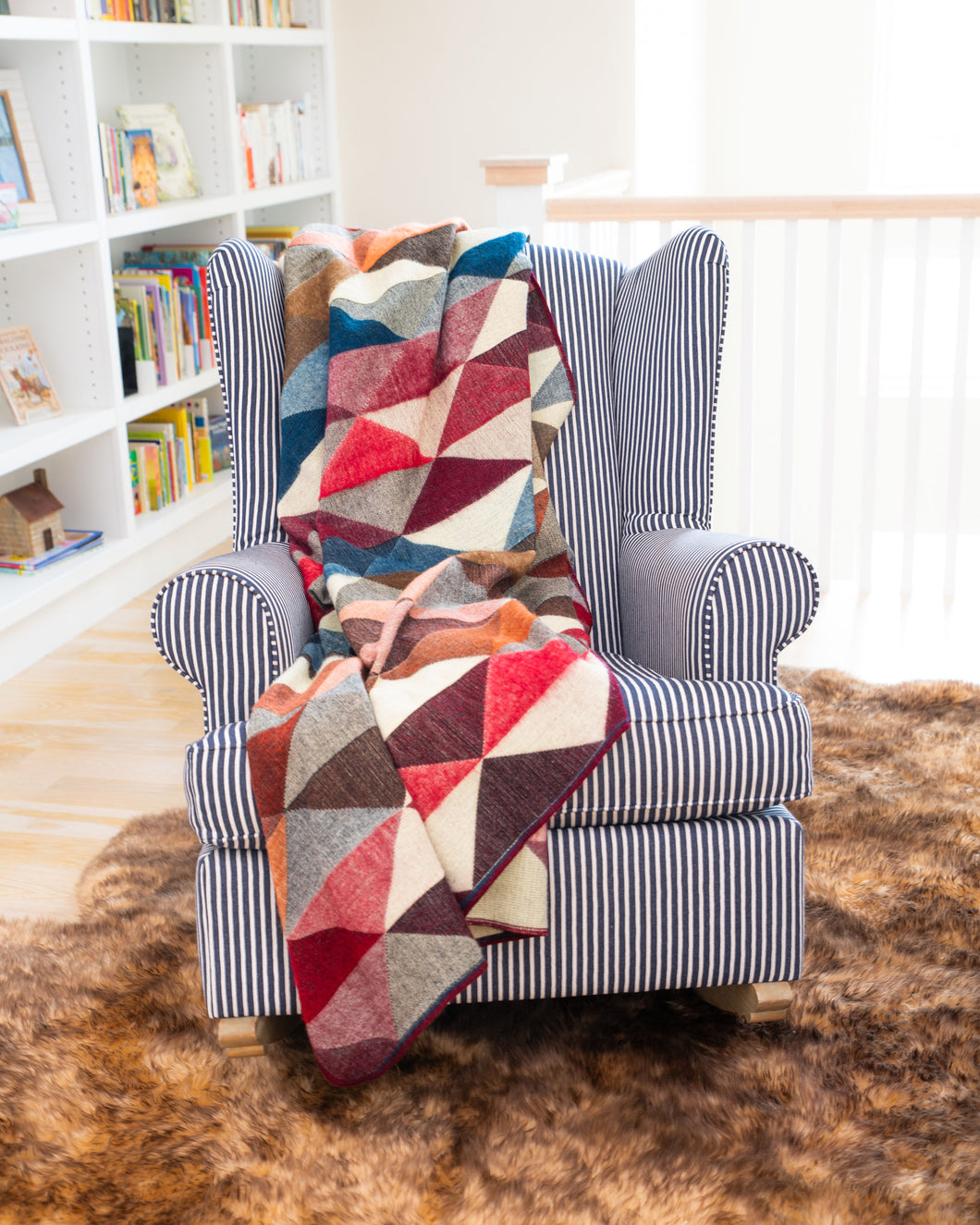 A Touch of red  large Reversible Alpaca Blanket