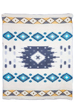 Load image into Gallery viewer, Traditional Turquoise  Large Reversible Alpaca Blanket
