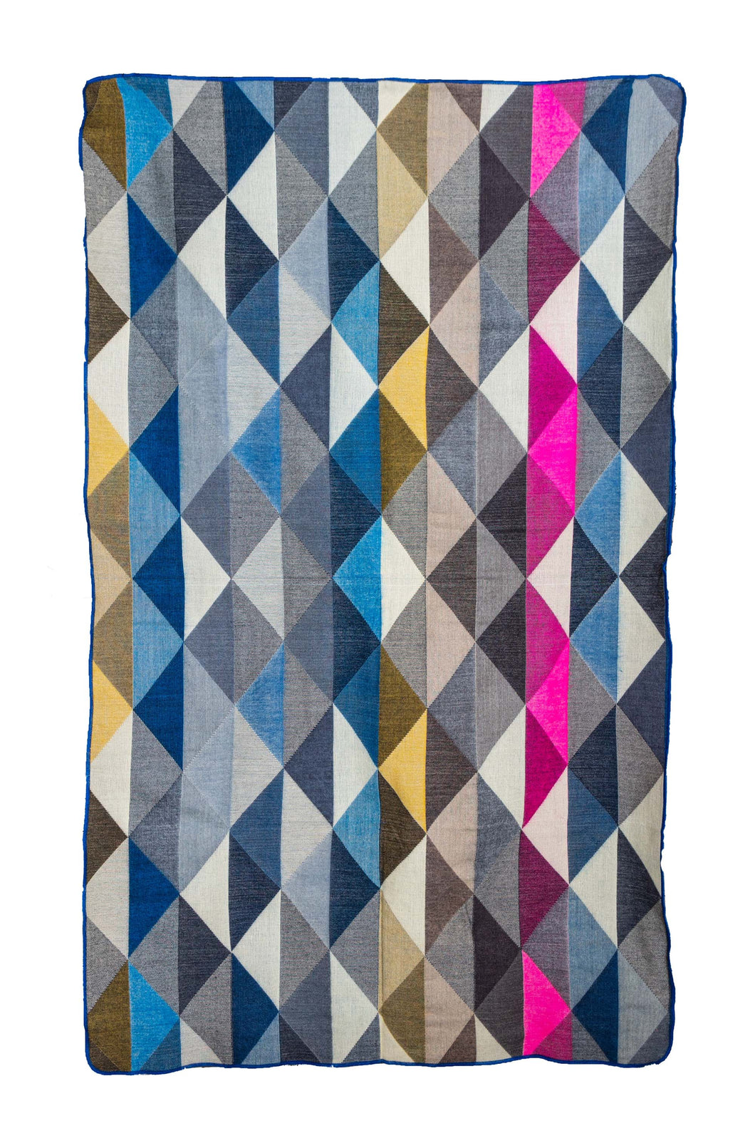 A touch of blue Medium Reversible Alpaca Blanket